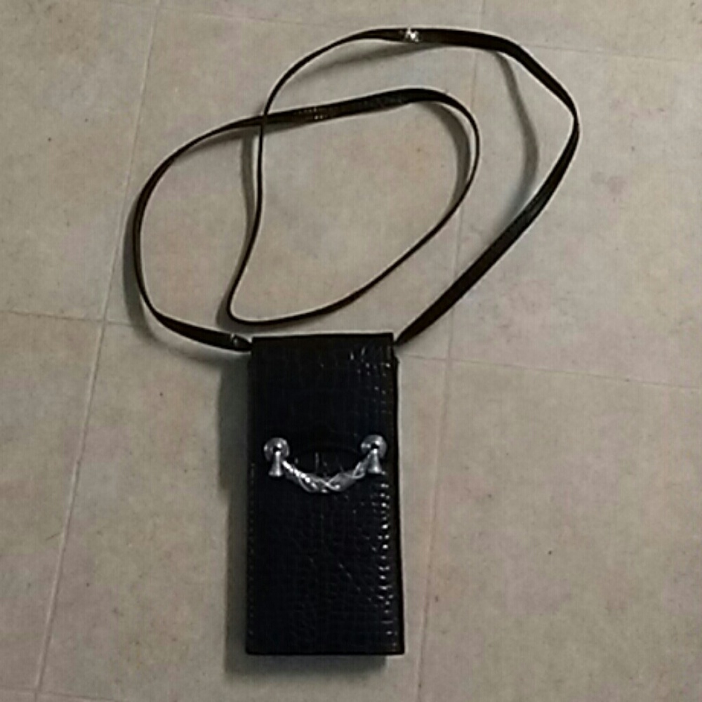 Brighton Black Leather Clutch/Wallet Bag